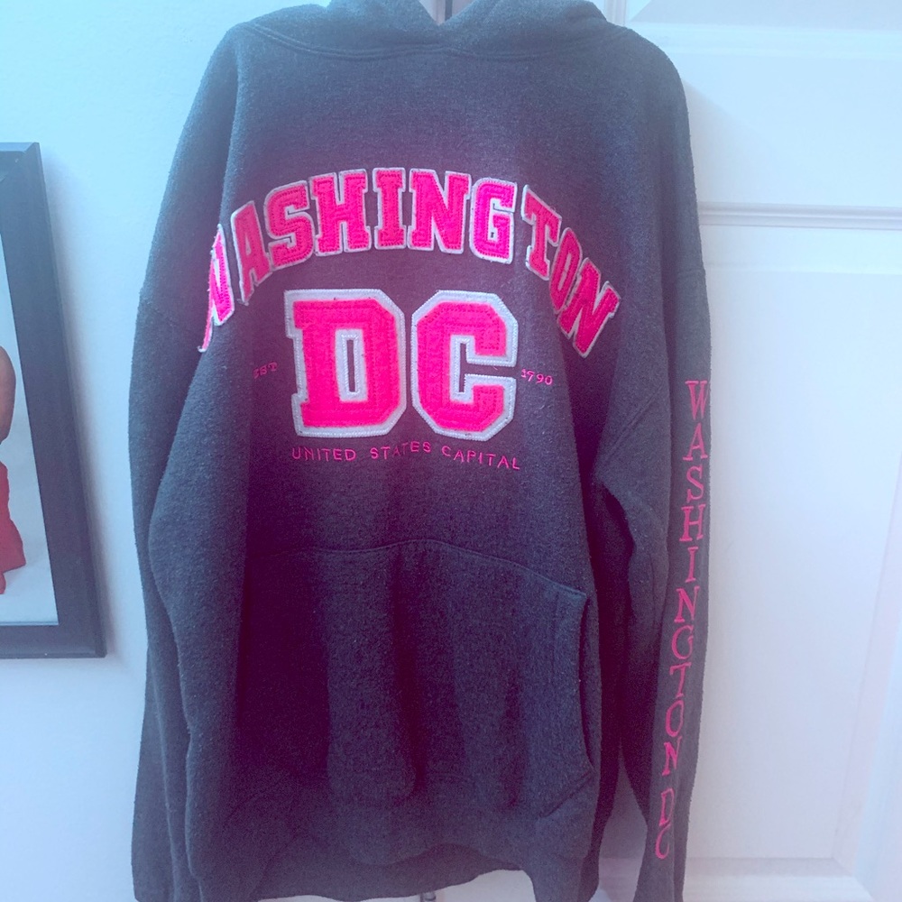 pink and black washington dc hoodie